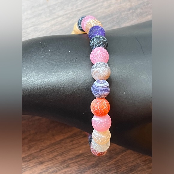 Bracelet - stretch - dyed agate - 2 of 2 - Picture 4 of 5